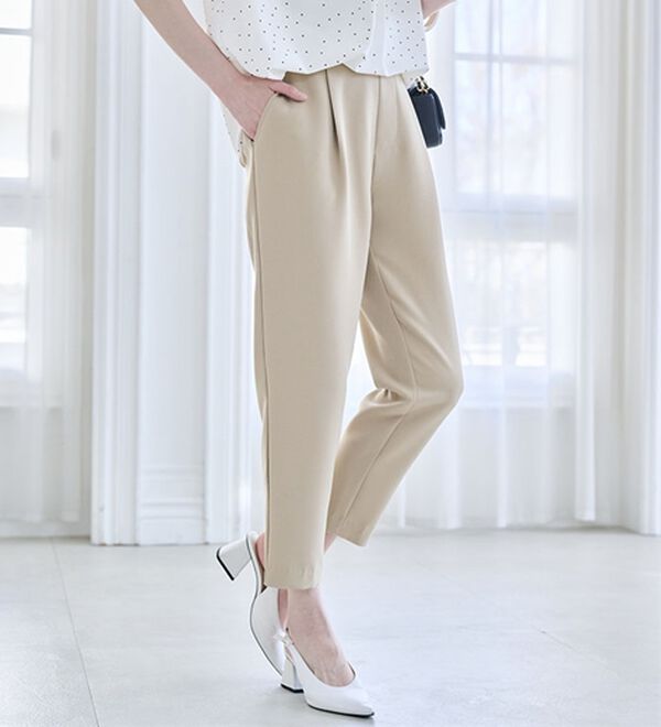 RANAN（ラナン）の「【選べる股下】ひんやり美脚シルエットタックパンツ（フルレングスパンツ）」｜詳細画像