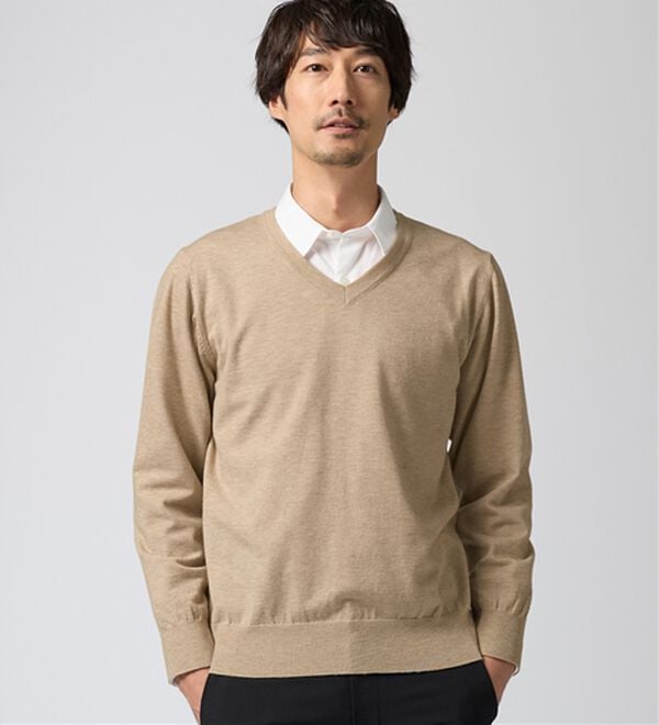 REMEN'S（リメンズ）の「【洗える】やわらかタッチＶネックセーター（メンズニット・セーター）」｜詳細画像