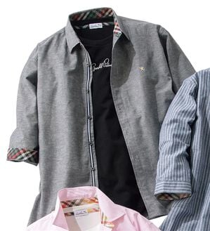 「＜アーノルド　パーマー＞麻入りシャツアンサンブル（メンズシャツ）」｜チャコール