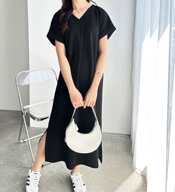 GeeRA（ジーラ）の「ひんやり快適！ジャカードスキッパーワンピ（カットソーワンピース）」｜詳細画像