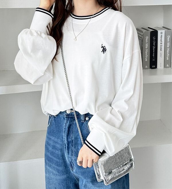 GeeRA（ジーラ）の「【Ｕ．Ｓ．　ＰＯＬＯ　ＡＳＳＮ．】配色ラインロンＴ（カットソー）」｜詳細画像