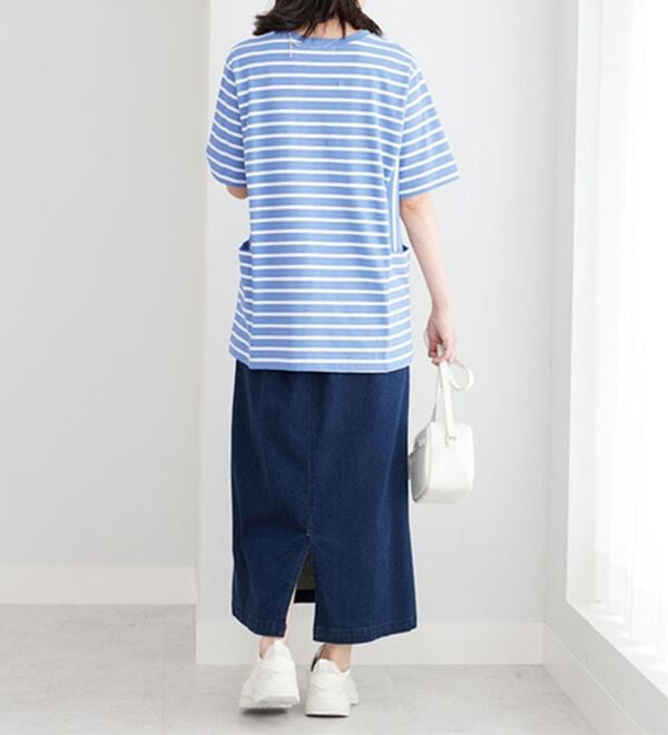 BELLUNA（ベルーナ）の「サイドポケット使いボーダー柄チュニック（チュニック）」｜詳細画像