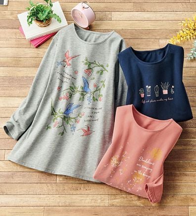 ルフラン（ルフラン）の「【３色組】プリントが可愛いおうちチュニック（チュニック）」