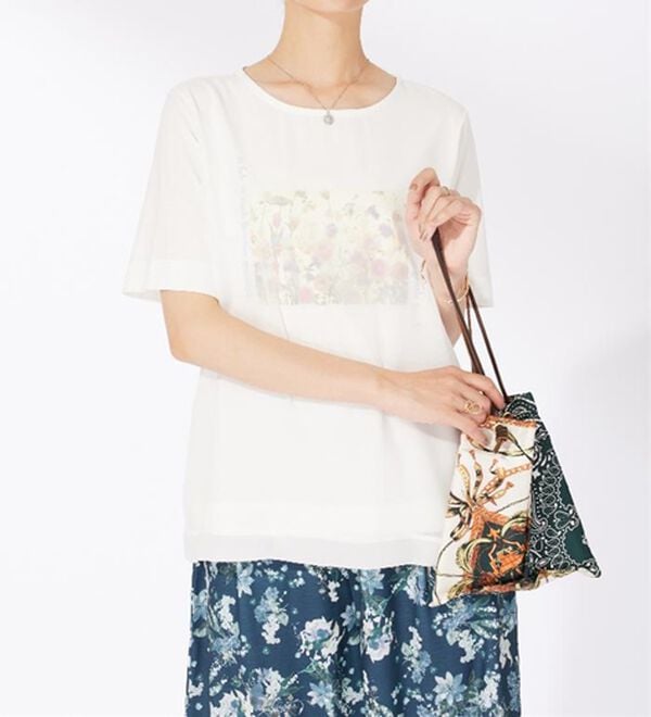 BELLUNA（ベルーナ）の「〈日比谷花壇〉シフォン重ねプルオーバー（カットソー）」｜詳細画像