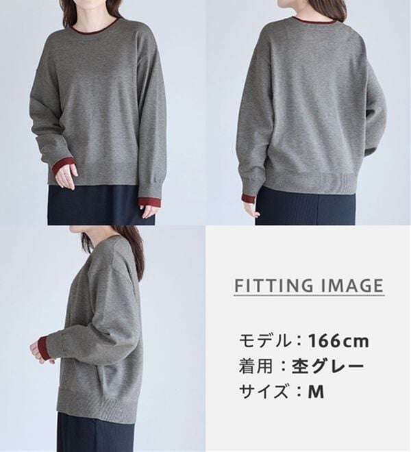 Viola e Viola（ヴィオラ エ ヴィオラ）の「【ゆったり着られる！】洗える！レイヤード風ニット（ニット・セーター）」｜詳細画像