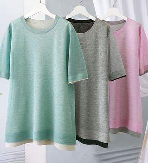 BELLUNA（ベルーナ）の「重ね着風配色シアーニットプルオーバー（ニット・セーター）」｜詳細画像