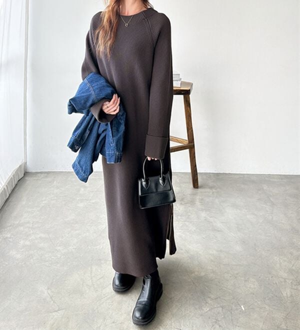 GeeRA（ジーラ）の「裾ファスナースリットニットワンピース（ニットワンピース）」｜詳細画像