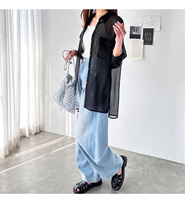 GeeRA（ジーラ）の「オーバーサイズシアー楊柳シャツ（シャツ）」｜詳細画像