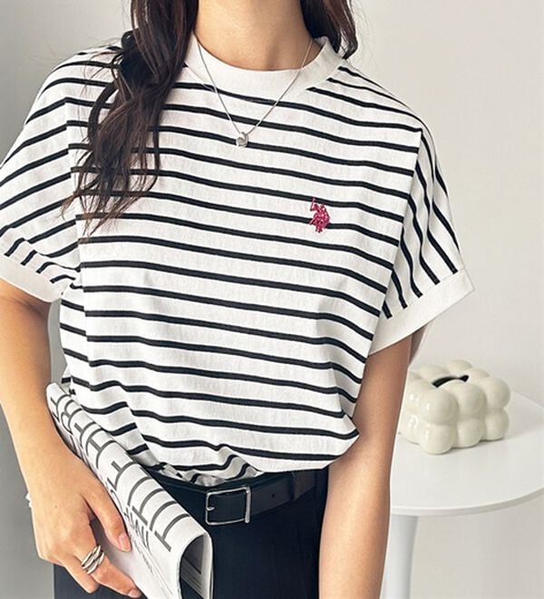 GeeRA（ジーラ）の「【新色追加】【ＵＳ．ＰＯＬＯ．ＡＳＳＮ】綿100％フレンチスリーブＴシャツ（Tシャツ）」｜詳細画像