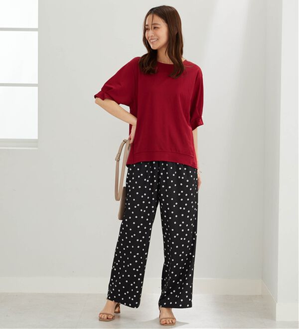 BELLUNA（ベルーナ）の「【接触冷感】涼感素材袖パールデザインプルオーバー（カットソー）」｜詳細画像