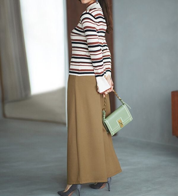 RANAN（ラナン）の「柔らかあったか！裏起毛ロングフレアガウチョパンツ（フルレングスパンツ）」｜詳細画像