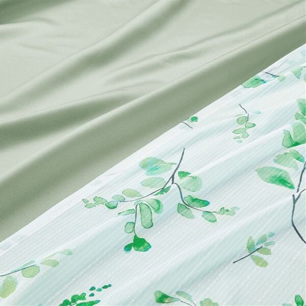 iellio（イエリオ）の「お買得カーテンセット（柄レース）＜４枚組・洗える・３級遮光・新生活・一人暮らし・引っ越し・模様替え・リーフ柄・ミモザ柄＞（ドレープカーテン）」｜詳細画像