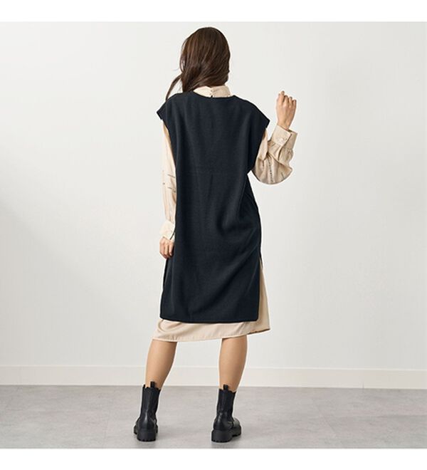 BELLUNA（ベルーナ）の「ニットベスト付ハイネックワンピース（アンサンブル）」｜詳細画像