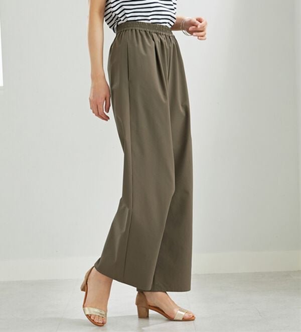 BELLUNA（ベルーナ）の「エアリーサッカー素材ワイドパンツ（ワイドパンツ・ガウチョ）」｜詳細画像