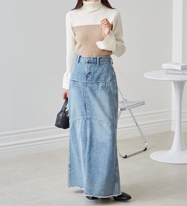 RANAN（ラナン）の「＜ムースタッチ＞洗える！バイカラータートルリブニット（ニット・セーター）」｜詳細画像