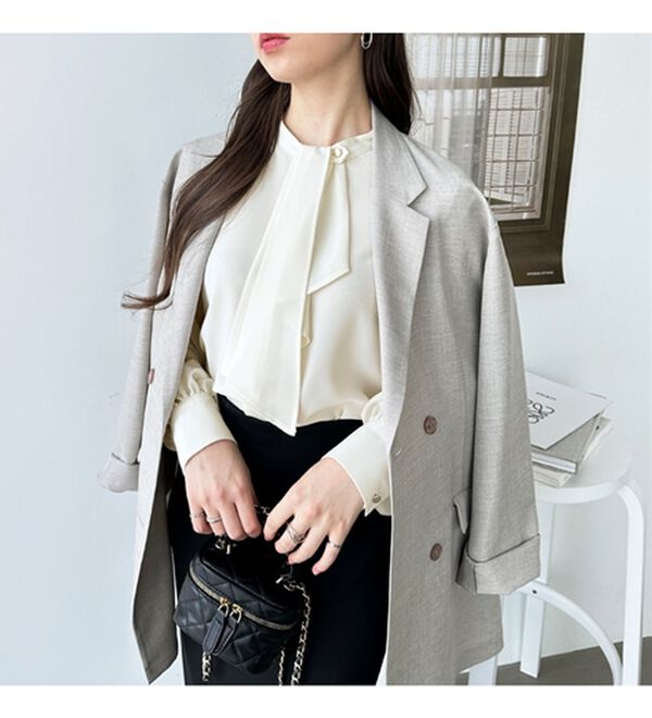 GeeRA（ジーラ）の「２ＷＡＹドレープスカーフタイブラウス（ブラウス）」｜詳細画像