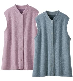 BELLUNA（ベルーナ）の「【２枚組】お花キルトジャガードベスト（ベスト）」｜詳細画像