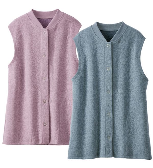 BELLUNA（ベルーナ）の「【２枚組】お花キルトジャガードベスト（ベスト）」｜詳細画像