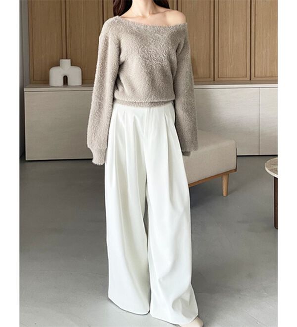 GeeRA（ジーラ）の「【YOUING.】オフショルフェザーヤーンニット（ニット・セーター）」｜詳細画像