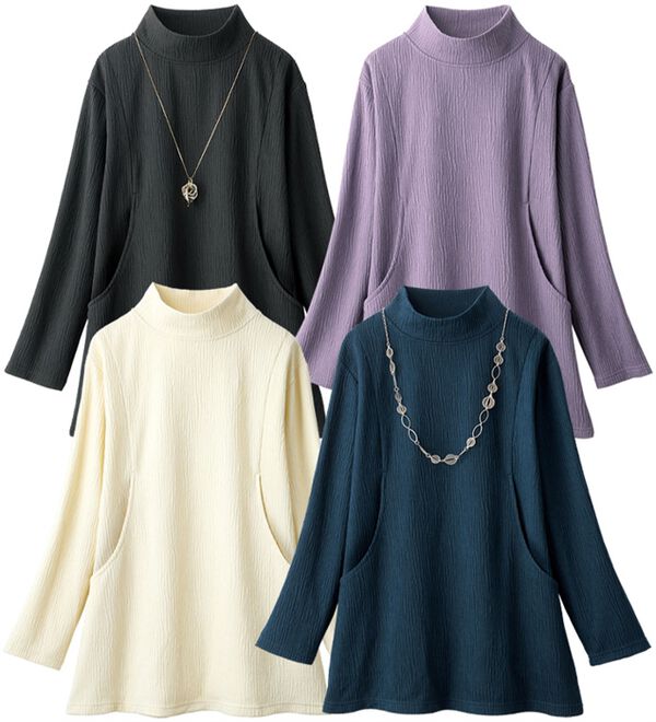 ルフラン（ルフラン）の「【４色組】ポケット付ジャカードチュニック（チュニック）」｜詳細画像