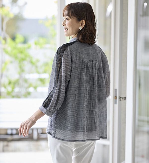 BELLUNA（ベルーナ）の「暑い夏に着たい！涼やか綿１００％ブラウス（ブラウス）」｜詳細画像