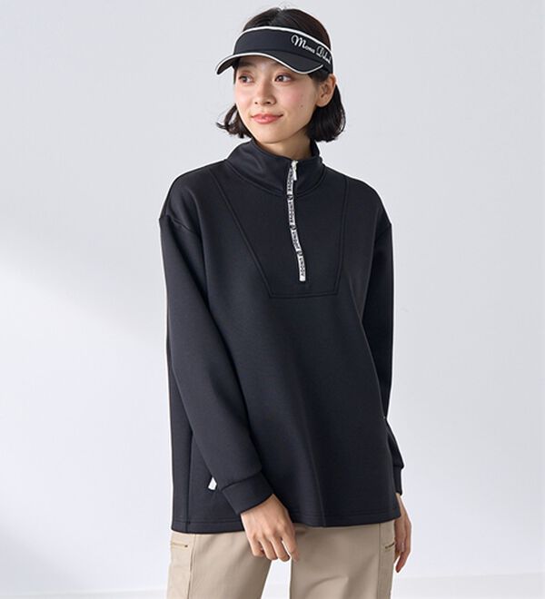 BELLUNA（ベルーナ）の「吸水速乾！ジッパーロゴプルオーバー（カットソー）」｜詳細画像