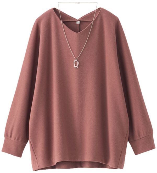 BELLUNA（ベルーナ）の「【2点セット】ネックレス付ジャカード素材プルオーバー（カットソー）」｜詳細画像