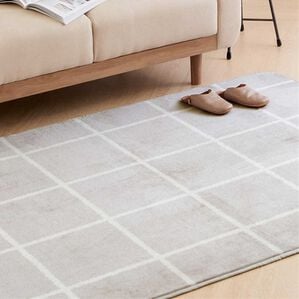 iellio（イエリオ）の「北欧調洗えるはっ水フランネルラグ＜ロングシーズン・床暖対応・洗濯可能・ウォッシャブル・おしゃれ・はっ水＞（ラグ）」｜タイルチェックグレー