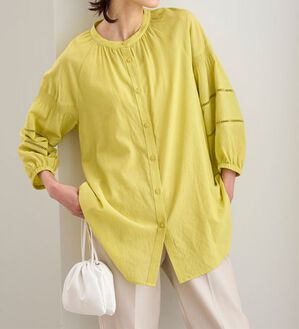 BELLUNA（ベルーナ）の「レーヨン混ビンテージ素材シャツチュニック（チュニック）」｜詳細画像