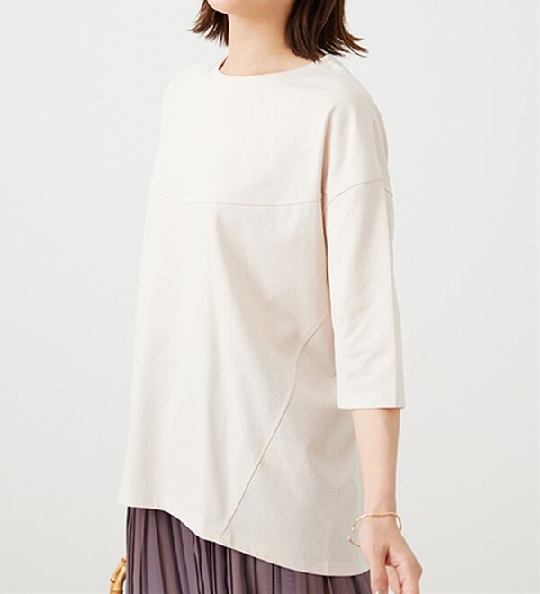 BELLUNA（ベルーナ）の「ヒンヤリ冷感！切替デザインプルオーバー（カットソー）」｜詳細画像