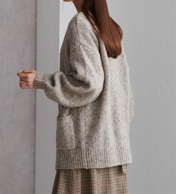 RANAN（ラナン）の「カラーオーバーカーディガン（ニットカーディガン）」｜詳細画像