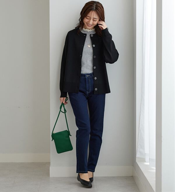 BELLUNA（ベルーナ）の「《快適Ｌａｂ．》洗える！軽い！配色使いニットカーディガン（ニットカーディガン）」｜詳細画像