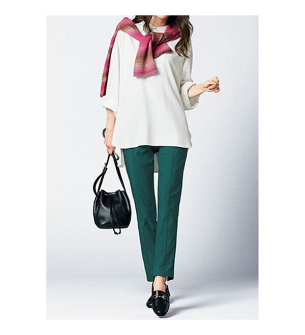 VINNO（ヴィノ）の「ストレッチ素材・スリムテーパードパンツ（テーパードパンツ）」｜詳細画像