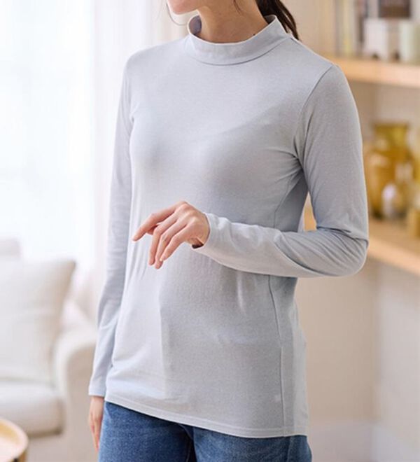 LAVIENNE（ラヴィエンヌ）の「【うす・軽・温】綿１００％吸湿発熱あったかタートルネックインナー（肌着・インナーウェア）」｜詳細画像