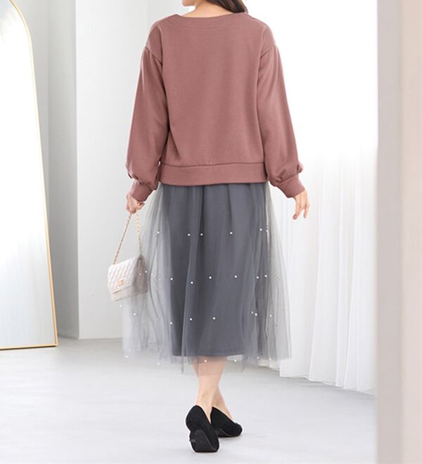alotta（アロッタ）の「あったか裏ファー袖タックスウェット（カットソー）」｜詳細画像