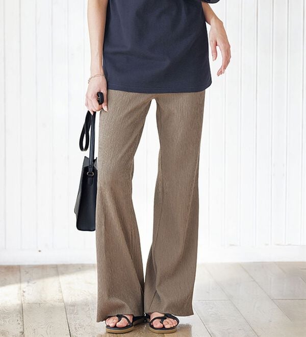 BELLUNA（ベルーナ）の「ランダムクレープパンツ（フルレングスパンツ）」｜詳細画像