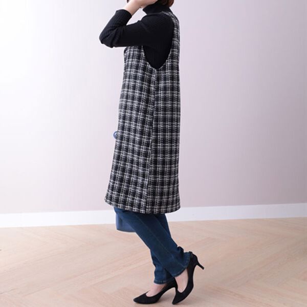 BELLUNA（ベルーナ）の「ツイード調ボタンデザインジャンパードレス（ジャンパースカート）」｜詳細画像