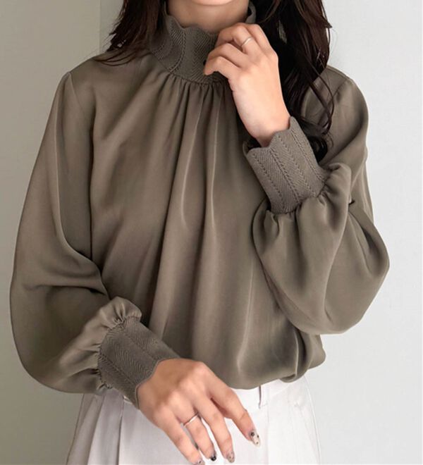 RANAN（ラナン）の「スカラップリブニット使いブラウス（ブラウス）」｜詳細画像