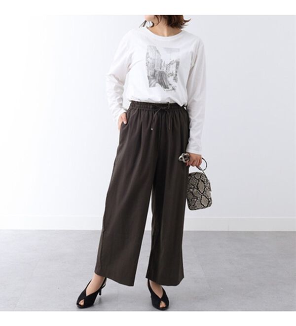 BELLUNA（ベルーナ）の「サラリ快適！ビンテージ調美脚ワイドパンツ（ワイドパンツ・ガウチョ）」｜詳細画像