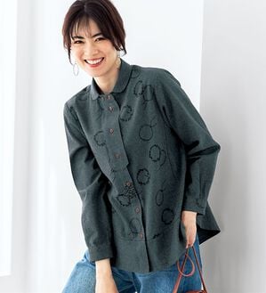 BELLUNA（ベルーナ）の「ワイドボトムに合わせる綿１００％刺しゅうブラウス（ブラウス）」｜詳細画像
