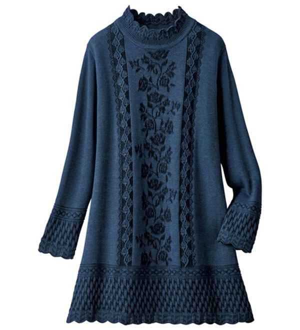 ルフラン（ルフラン）の「パネル柄ジャカードニットチュニック（チュニック）」｜詳細画像