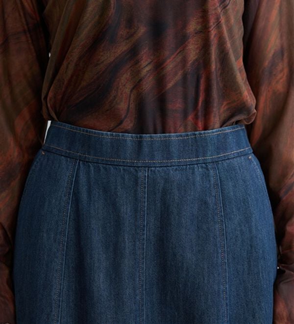 BELLUNA（ベルーナ）の「やわらかデニム素材フレアースカート（ロングスカート）」｜詳細画像
