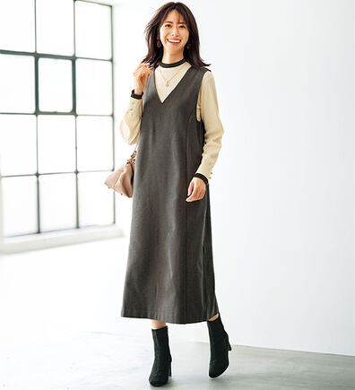 BELLUNA（ベルーナ）の「体型カバージャンパースカート（ジャンパースカート）」