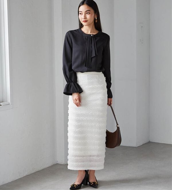 RANAN（ラナン）の「パール付きボウタイブラウス（ブラウス）」｜詳細画像