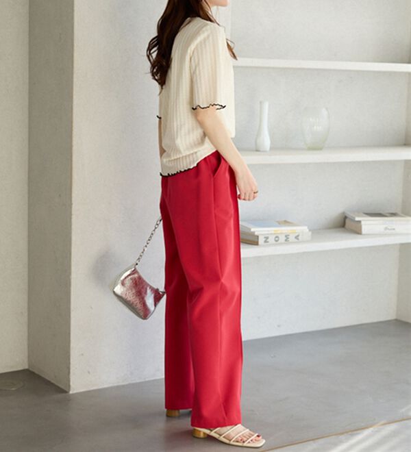 GeeRA（ジーラ）の「配色メロー５分袖表面感カットソー（カットソー）」｜詳細画像