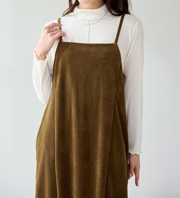 RANAN（ラナン）の「畦ニットカーデ&times;ベロアキャミワンピ（ロングワンピース）」｜詳細画像