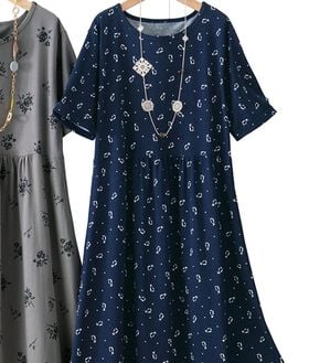 ルフラン（ルフラン）の「お出かけにも便利！選べるロングワンピース（ロングワンピース）」｜ネイビー系ペンギン