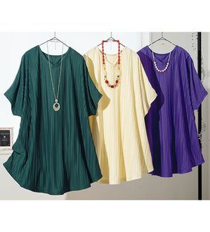 ルフラン（ルフラン）の「【３色組】上品プリーツチュニック（チュニック）」｜3色組