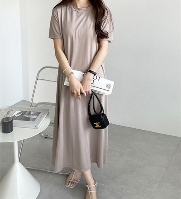 GeeRA（ジーラ）の「【接触冷感】フレアーシルエットロングワンピース（ロングワンピース）」｜詳細画像