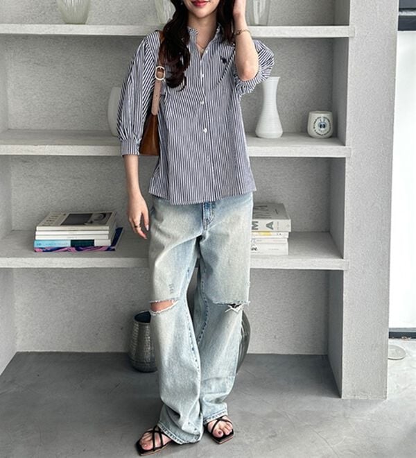 GeeRA（ジーラ）の「【Ｕ．Ｓ．　ＰＯＬＯ　ＡＳＳＮ．】ボリューム袖シャツブラウス（ブラウス）」｜詳細画像